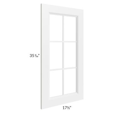Providence White 18x36 Mullion Glass Door Only with Glass Included