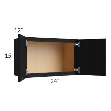 Township Rift Black Oak 24x15 Wall Cabinet