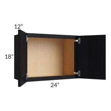 Township Rift Black Oak 24x18 Wall Cabinet