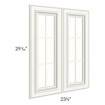 Signature Vanilla Glaze 24x30 Mullion Glass Doors Only with Glass Included