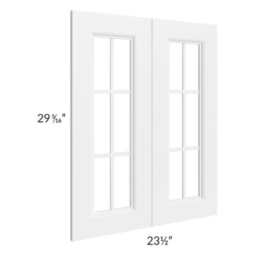 Providence White 24x30 Mullion Glass Doors Only with Glass Included