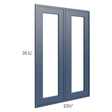 Portland Navy Blue 24x36 Glass Doors Only with Glass Included 