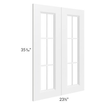 Providence White 24x36 Mullion Glass Doors Only with Glass Included 