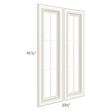 Signature Vanilla Glaze 24x42 Mullion Glass Doors Only with Glass Included