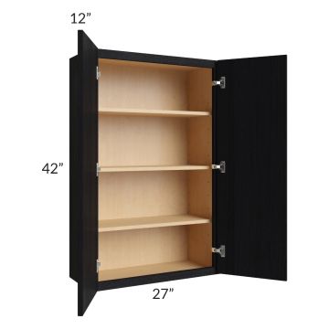 Township Rift Black Oak 27x42 Wall Cabinet