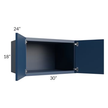 Portland Navy Blue 30x18x24 Wall Cabinet