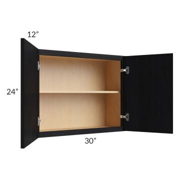 Township Rift Black Oak 30x24 Wall Cabinet