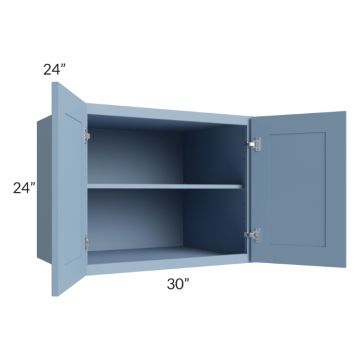 Sky Blue Shaker 30x24x24 Wall Cabinet