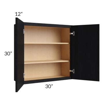 Township Rift Black Oak 30x30 Wall Cabinet
