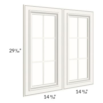 Signature Vanilla 30x30 Mullion Glass Door Only with Glass Included