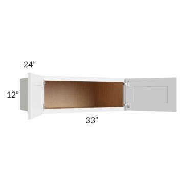 Asheville White Shaker 33x12x24 Wall Cabinet