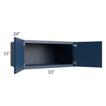 Portland Navy Blue 33x15x24 Wall Cabinet