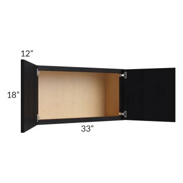 Township Rift Black Oak 33x18 Wall Cabinet