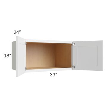 Asheville White Shaker 33x18x24 Wall Cabinet