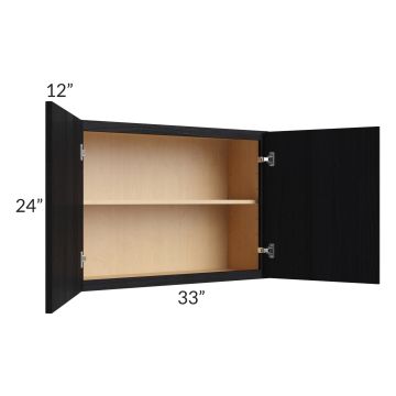 Township Rift Black Oak 33x24 Wall Cabinet