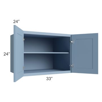 Sky Blue Shaker 33x24x24 Wall Cabinet
