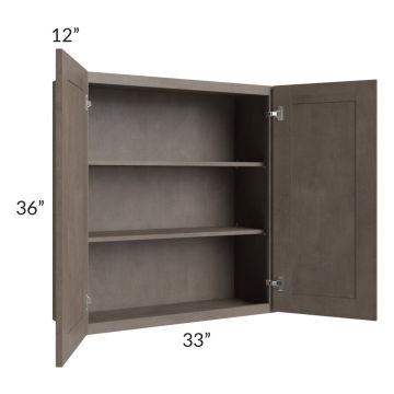 Natural Grey Shaker 33x36 Wall Cabinet