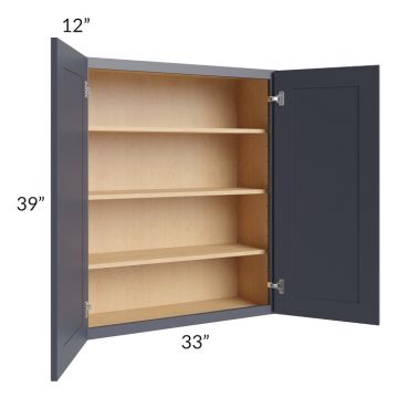 Midtown Indigo Shaker 33x39 Wall Cabinet