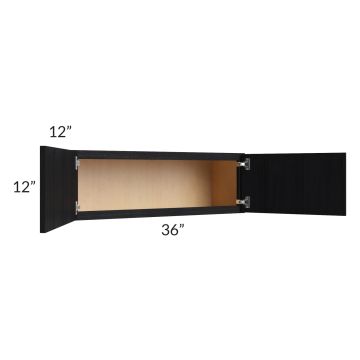 Township Rift Black Oak 36x12 Wall Cabinet