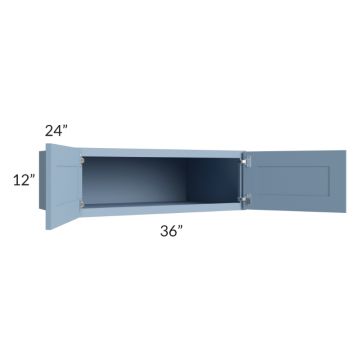 Sky Blue Shaker 36x12x24 Wall Cabinet