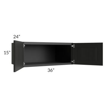 Artisan Black Shaker 36x15x24 Wall Cabinet