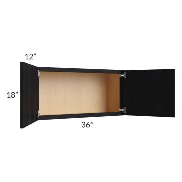 Township Rift Black Oak 36x18 Wall Cabinet
