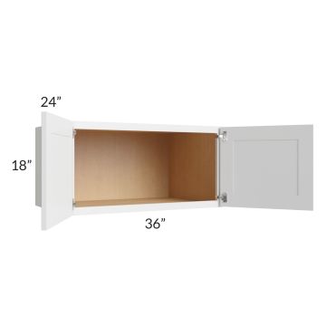 Asheville White Shaker 36x18x24 Wall Cabinet