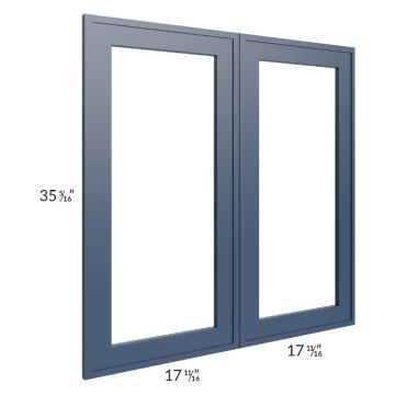 Portland Navy Blue 36x36 Glass Door Only with Glass Included 