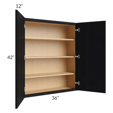 Township Rift Black Oak 36x42 Wall Cabinet