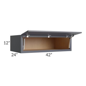 Midtown Indigo Shaker 42x12x24 Lift Up Refrigerator Wall Cabinet