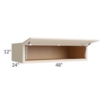 Midtown Cream Shaker 48x12x24 Lift Up Refrigerator Wall Cabinet