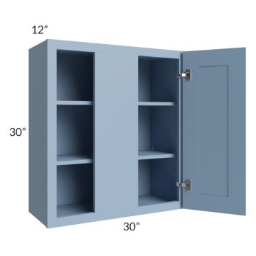Sky Blue Shaker 30" Blind Wall Cabinet