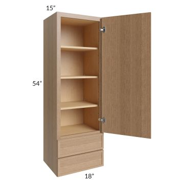Vienna Rift Oak 18x54x15 Wall Cabinet with Drawers