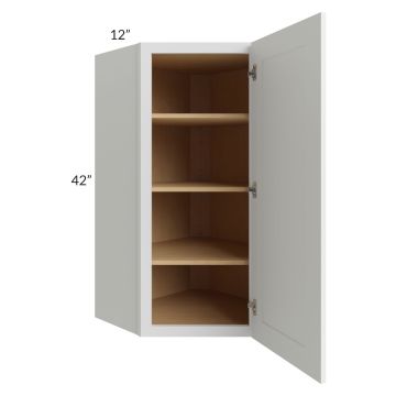 Asheville White Shaker 24x42 Diagonal Corner Wall Cabinet