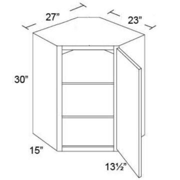 27x30 Diagonal Corner Wall Cabinet