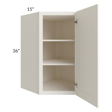 Signature Vanilla Glaze 27x36x15 Wall Diagonal Corner Cabinet
