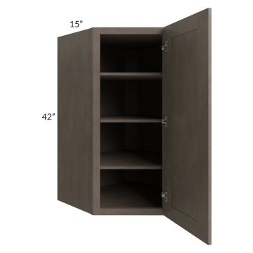 Natural Grey Shaker 27x42x15 Wall Diagonal Corner Cabinet