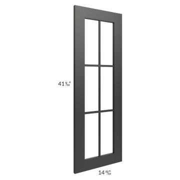 Artisan Black Shaker 27x42x15 Wall Diagonal Corner Mullion Glass Door Only with Glass Included