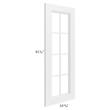Providence White 27x42x15 Wall Diagonal Corner Mullion Glass Door Only with Glass Included