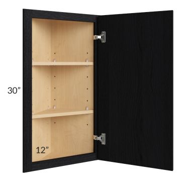 Township Rift Black Oak 12x30 Wall End Angle Cabinet