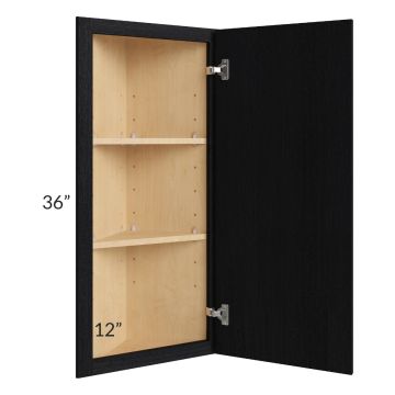 Township Rift Black Oak 12x36 Wall End Angle Cabinet