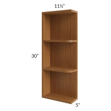 Portland Walnut 05x30 Wall End Shelf Cabinet
