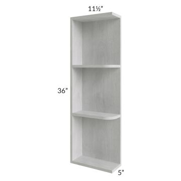 Heather Grey Shaker 05x36 Wall End Shelf Cabinet