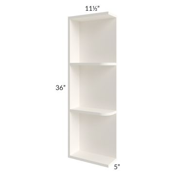 Signature Vanilla Glaze 05x36 Wall End Shelf Cabinet