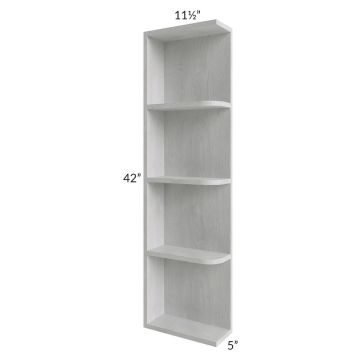 Heather Grey Shaker 05x42 Wall End Shelf Cabinet