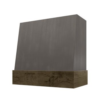 Charcoal Grey Shaker Wilmington Smooth Angled Hood with Chestnut Finished Banding