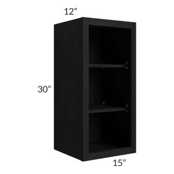 Township Rift Black Oak 15x30 Wall Open Cabinet