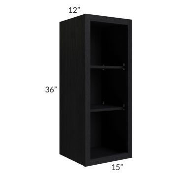 Township Rift Black Oak 15x36 Wall Open Cabinet