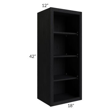 Township Rift Black Oak 18x42 Wall Open Cabinet