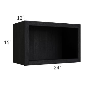 Township Rift Black Oak 24x15 Wall Open Cabinet